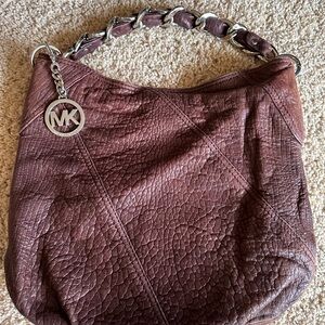 Michael Kors Textured Brown Shoulder Bag